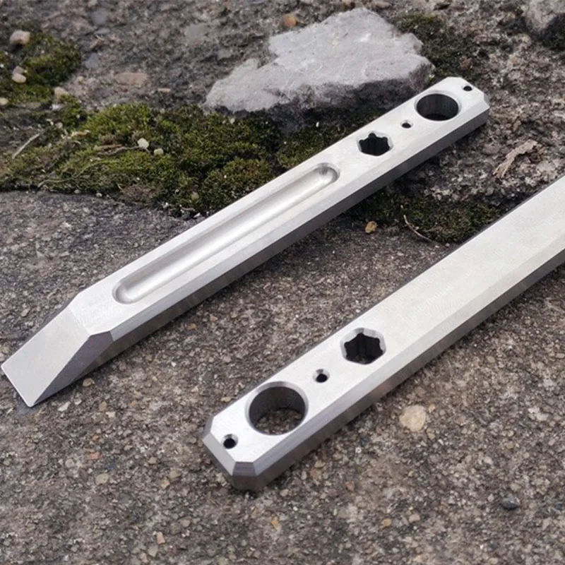 EDC Titanium TC4 124 мм Длина 74 толщина Prybar Cowbar Pry бар 50 г с шестигранным гаечным ключом