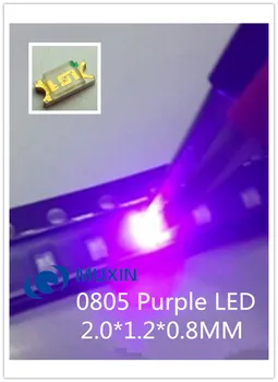

1000pcs/LOT SMD SMT UV/Purple 0805 Super bright LED lamp light 2.0*1.2*0.8mm 390-410nm smd 0805 led 0805 uv 0805 purple