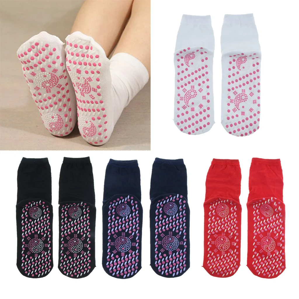 

1 Pair Women Men Elderly Acupuncture Self Heating Socks Stocking Massage Relaxation for Winter