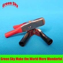 10pcs/lot 250V/30A 70mm Insulated Crocodile Clips Plastic Handle Cable Lead Testing Copper Alligator Clips