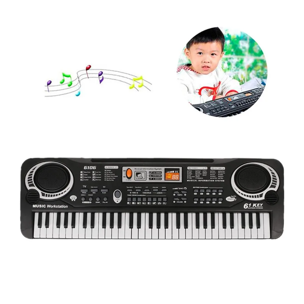 

HBB Children Electric Piano Organ 61 Keys Music Electronic Keyboard Key Board For Kids Chrismas Gift US plug Kids Toy Instrument