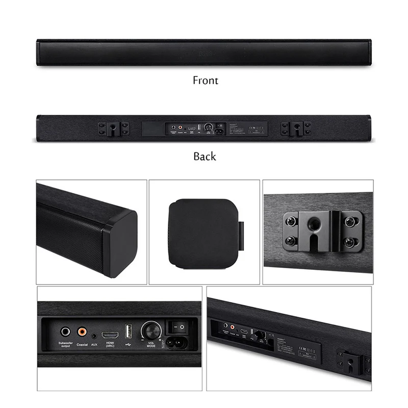  XGODY S-E20 Soundbar Speaker Subwoofer 40W for TV Home Theater Bass Aux-In Coaxial HDMI Bluetooth W