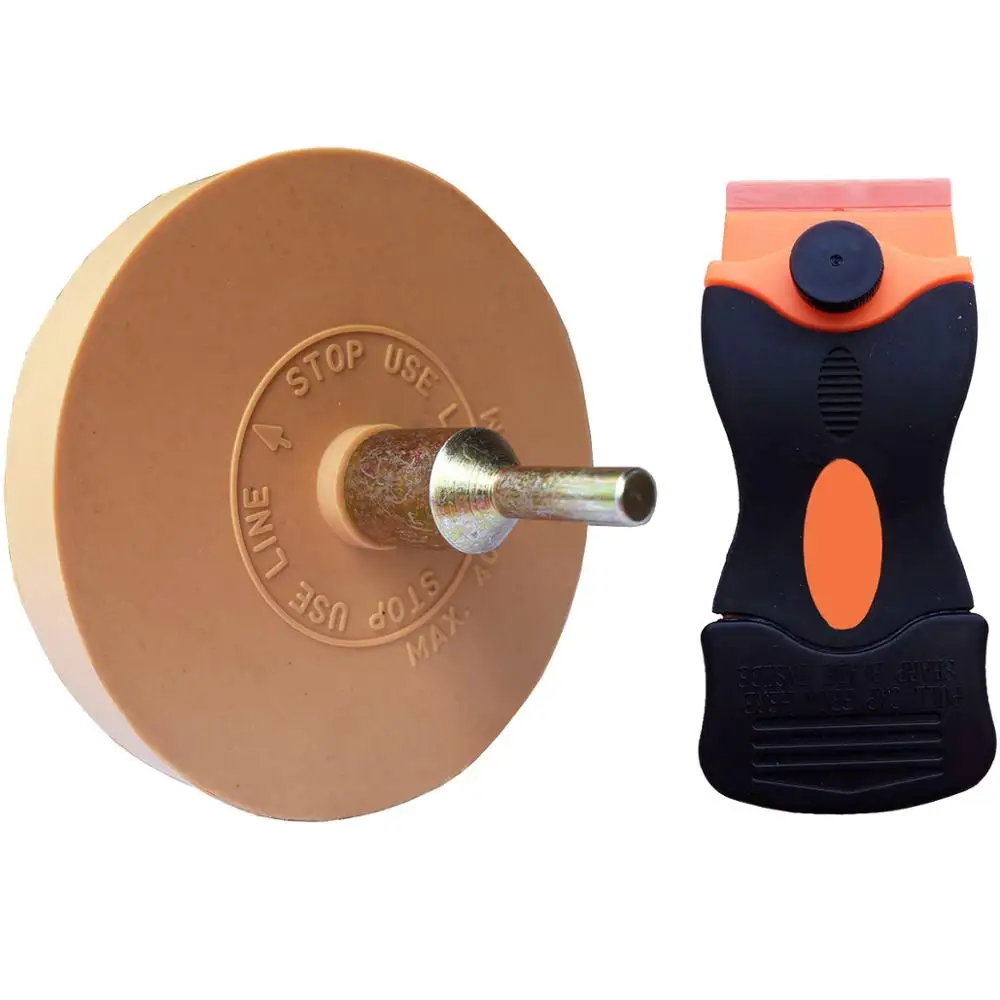 

Decal Removal Rubber Eraser Wheel Plastic Double Edge Razor Blade Scraper Car Body Detailing Glass Cleaning Shovel E24+E15