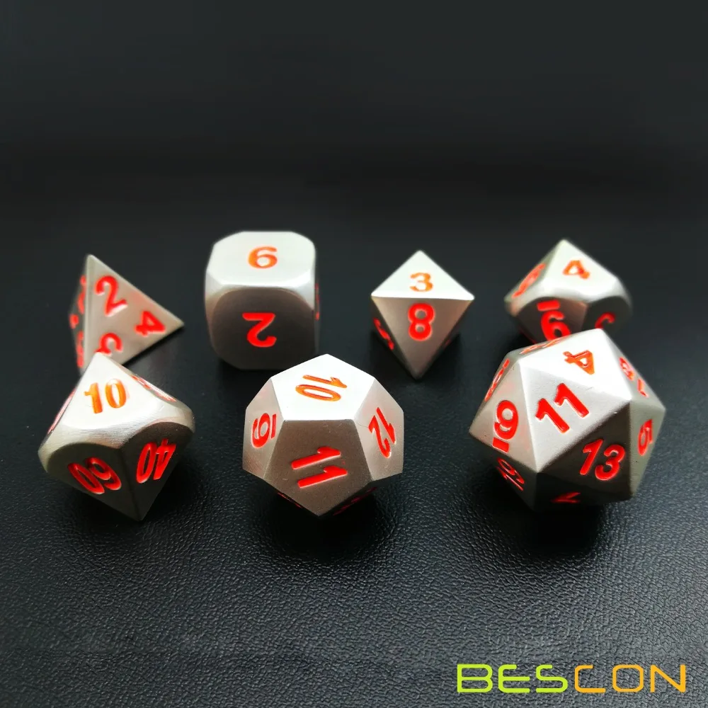 Набор из 7 предметов Bescon набор твердого металла многогранные D & Dice матовое