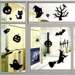 Креативная ведьма ужасная наклейка с тыквой Хэллоуин фестиваль Декор черная Настенная Наклейка «сделай сам» плакат обои украшение дома