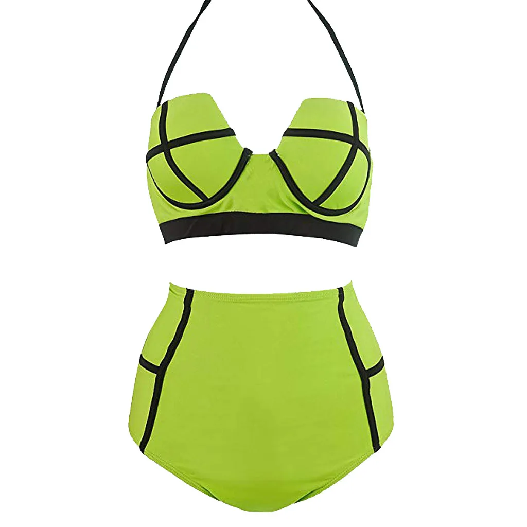 

WOMAIL Hot Sale Solid Color Nylon Material High Waist Summer Two Pieces Sexy Underwear Casual Female 19MAR02