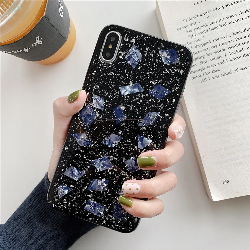 Black Plastic Drop Silver Foil Phone Case for iphone 6 6s 7 8 Plus All-inclusive Anti-fall Soft Cover XS Max XS XR X Black Plastic Drop Silver Foil Phone Case for iphone 6 6s 7 8 Plus All-inclusive Anti-fall Soft Cover XS Max XS XR X