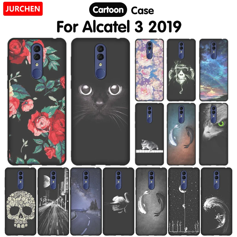 

JURCHEN Phone Case For Alcate 3 2019 Case 5.94" Silicone Cartoon Soft TPU Back Cover For Alcatel 3 2019 Case 5053Y 5053D 5053K
