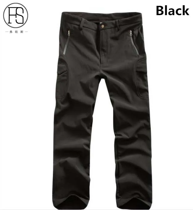 Камуфляжные тактические штаны для мужчин, армейские военные армейские брюки, спортивные флисовые штаны для активного отдыха, альпинизма, туризма, кемпинга, охоты - Цвет: Black