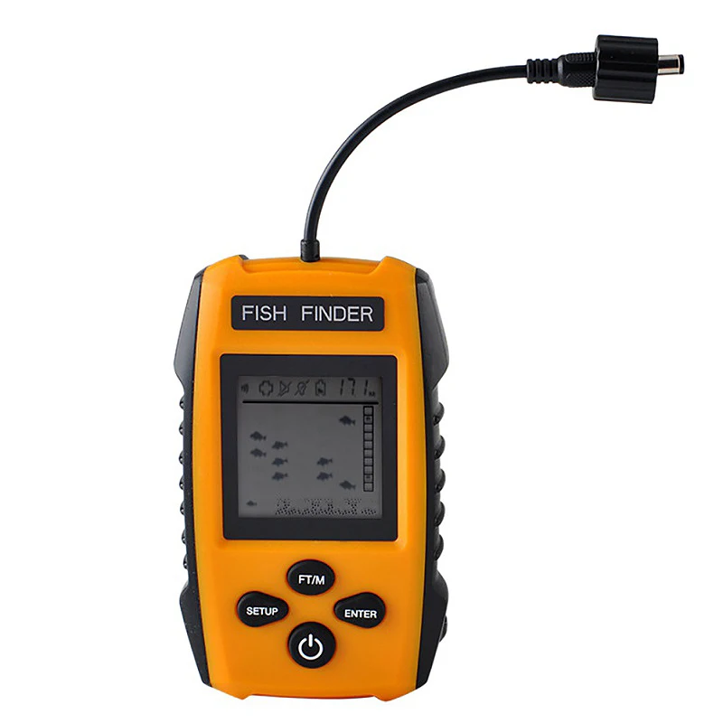 المحمولة صياد السمك السونار 100 M سونار Lcd صدى ساوندرز Fishfinder السونار للصيد جديد كابل سونار صياد السمك
