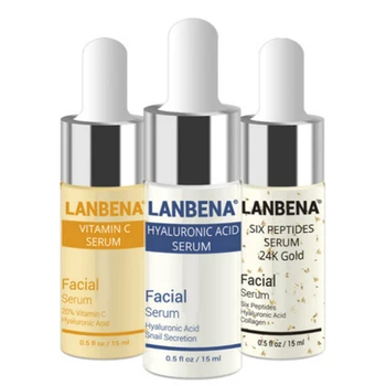 

LANBENA Vitamin C +Six Peptides Serum 24K Gold+Hyaluronic Acid Serum Anti Aging Wrinkle Moisturizing Whitening Skin care
