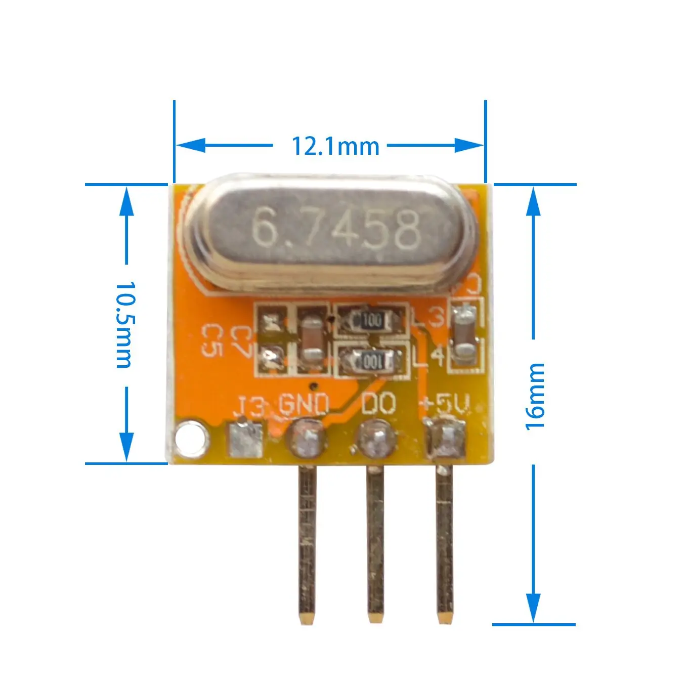 

RXB14 433Mhz Superheterodyne Wireless Receiver 3.3V-5.5V for Arduino/AVR