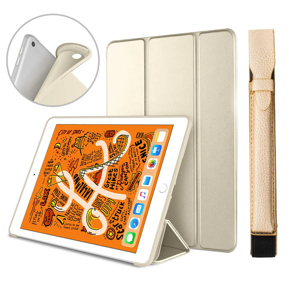 Чехол для iPad Mini 5 го поколения умный чехол трехслойная подставка мягкая задняя