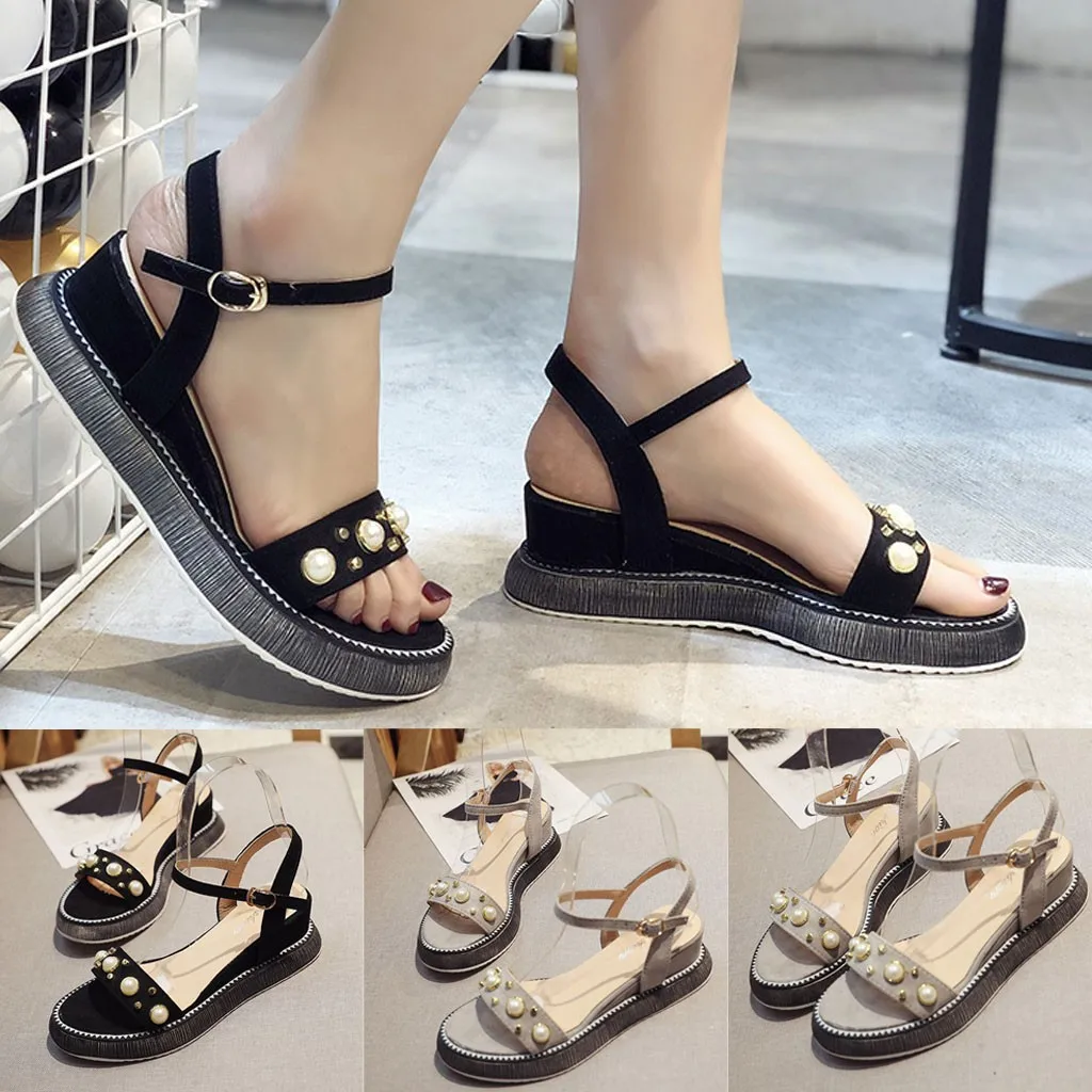 

Jaycosin The New Women Summer Wild Platform Bottom Roman Buckle Strap Sandals Open Toe Casual Shoes 2019 Apr30 p40
