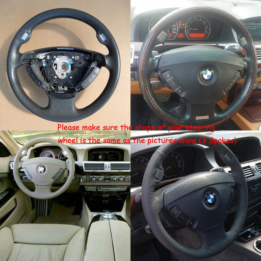 Чехол для руля BMW серый кожаный чехол 3 спицы E65 E66 E67 730i 730Li 735i 735Li 740i 750i 760i 760li 730d