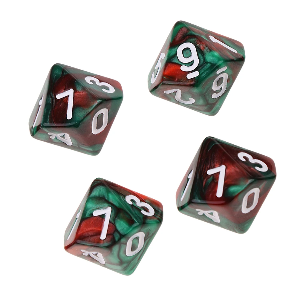 10pcs 10 Sided D10 Polyhedral Dice Double Color for DND RPG MTG Board Game Accessories
