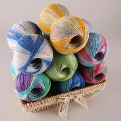 

250g/lot 48% Cotton+52% Ramie For Knitting Yarn Hand-Knitted Hook Needle For Hand Knitting Thread gran Section stained Free ship