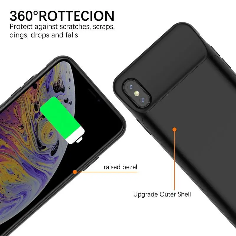 Neng 6000 mah зарядное устройство чехол для iPhone X Xs перезаряжаемый банк питания внешнее резервное зарядное устройство чехол для iPhone X Xs