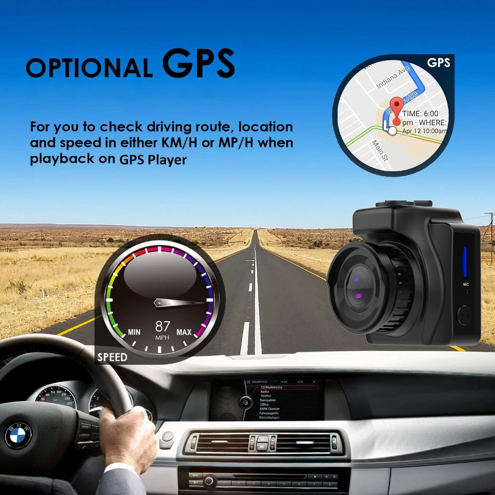 Видеорегистратор автомобильный 1 5 дюйма GPS Wi Fi Full HD 1080P G датчик|Видеорегистраторы|