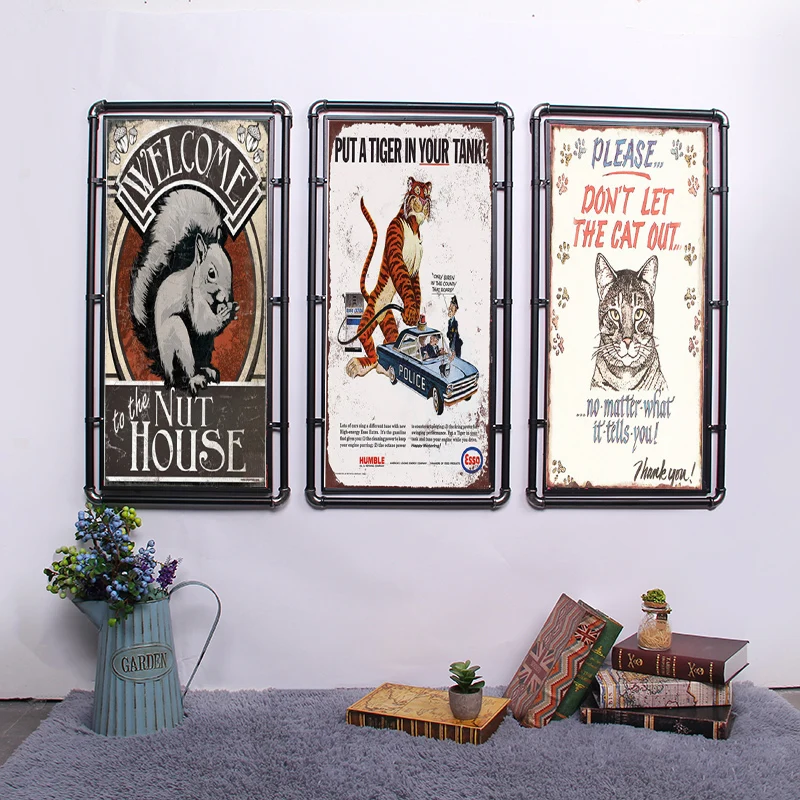 

Vintage Metal Plate Bar Wall Decoration Tin Sign Vintage Metal Poster Home Decor Painting Plaques, Cat Theme
