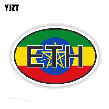 

YJZT 12CM*8.1CM ETHIOPIA ETH Country Code Car Sticker Reflective Decal PVC Accessories Motorcycle 6-0261