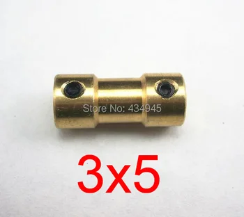 

3x5mm Copper rigid coupling gear shaft motor shaft brass coupler ship model model airplane connector 3mm to 5mm solid adapter