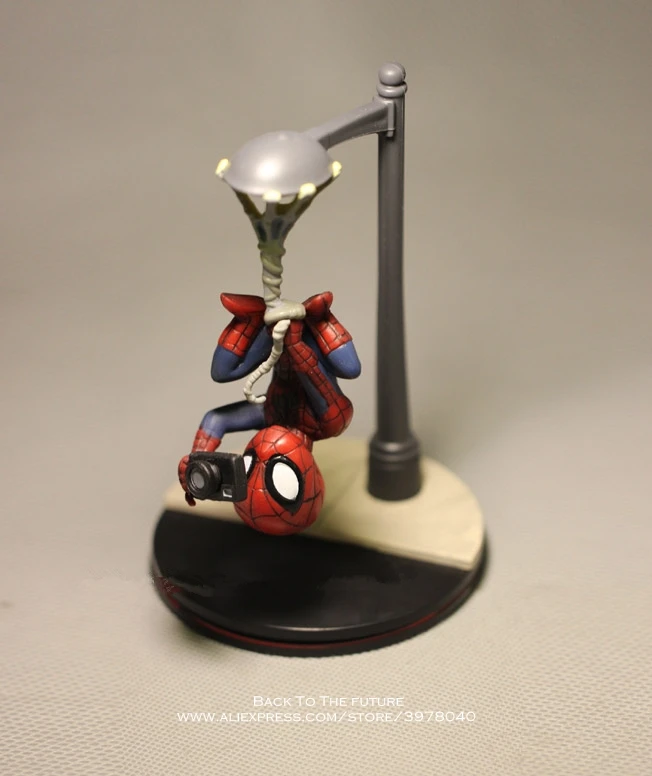 Disney Marvel Мстители 14 см Человек-паук сфотографировать фигурка модель аниме мини кукла украшение Коллекция фигурка игрушки модель - Цвет: Белый