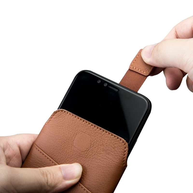 melhor QIALINO XS Luxo Saco De Couro Genuíno Caso Bolsa de Couro para o iphone Tampa Do Telefone para o iphone X Carteira Slot para Cartão de Bolsa para 5.8 polegadas