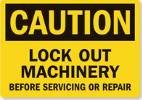 

200pcs 20x15cm CAUTION LOCK OUT MACHINERY mechanical operation instruction, Item No. CA08