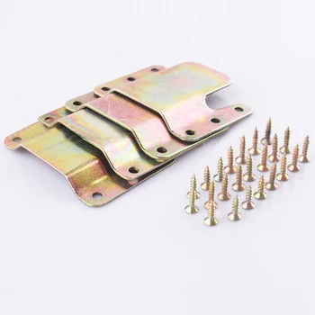 

4 pieces Universal Sectional Sofa Interlocking Furniture Connector + 24 Screws