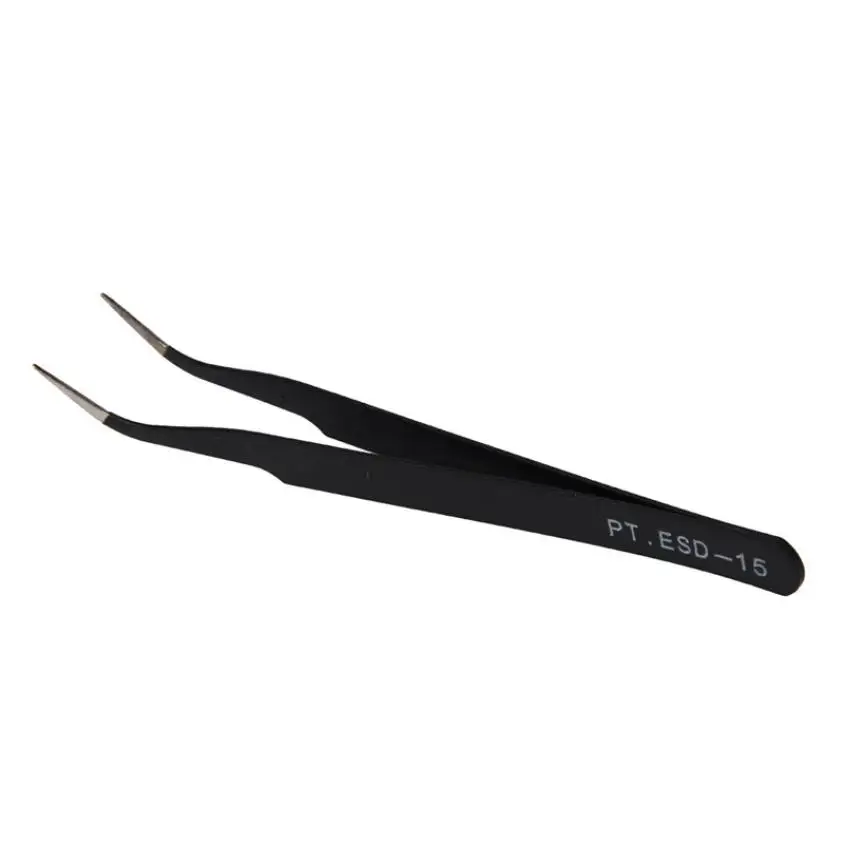 

1pcs Precision Tweezer Antistatic Tweezers Professional Stainless Steel Tweezers Hair Removal Eyebrow Model 15 Makeup Tool