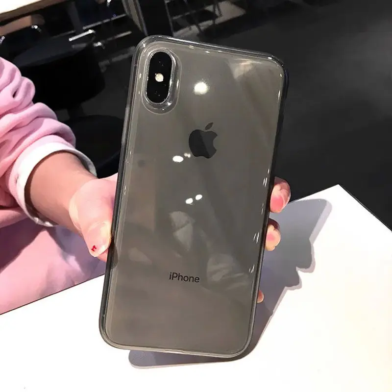 

Luxury colorful Transparent Anti-shock Frame Phone Case For iPhone X XS XR XS Max 8 7 6 6S Plus Soft TPU Protection Back Cover