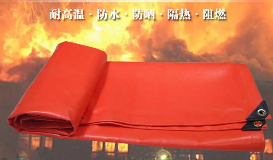 

Customized 500g/sqm 2mx2m fire retardant cover,high temperature resistant tarp,waterproof red material,Outdoor fire protective