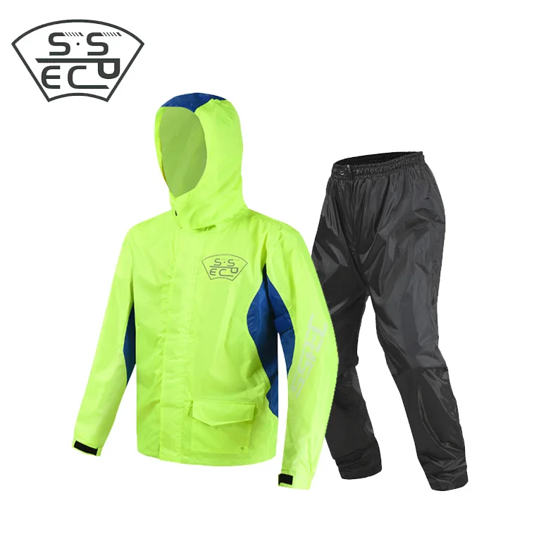 

New 1 Set Waterproof Motorcycle Raincoats Jacket And Pants Overalls Electric Moto Riding Fashion Raincoat Men Rain Suit Rainwear