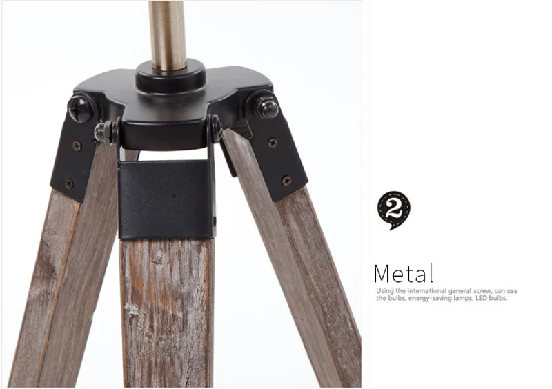 Horsten European Vintage Retro Wood Tripod Table Lamp Spotlight Lamps Photography Desk Lights Stand Creative Living Room 220V (13)