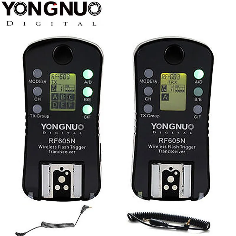 

YONGNUO RF605N Wireless Flash Trigger & Shutter Release 16 Channels with LCD Display Screen for Nikon Cameras RF-605 N