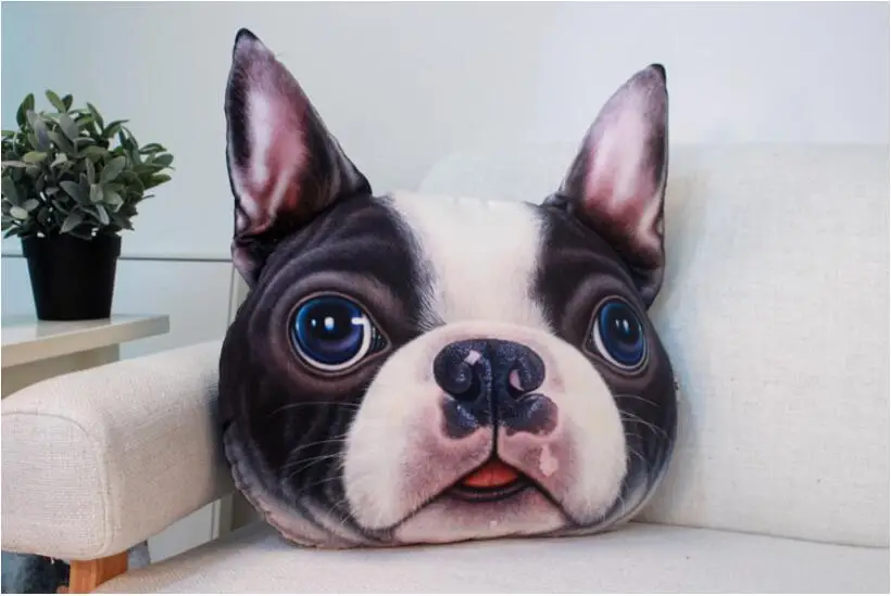 

Dongzhen Car Pillow Car Cushion Lumbar Pad Seat Back Lovely Dog Animal Huskies Bulldog Gift Present 3D Pillow Car Styling