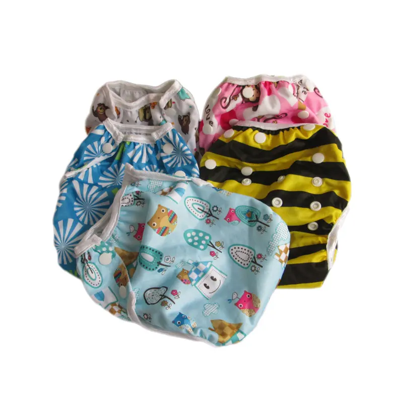 1PC Baby Swimwear Soft Newborn Swim Diapers TPU Waterproof Leakproof Nappies 5 Patterns Adjustable Pants | Мать и ребенок