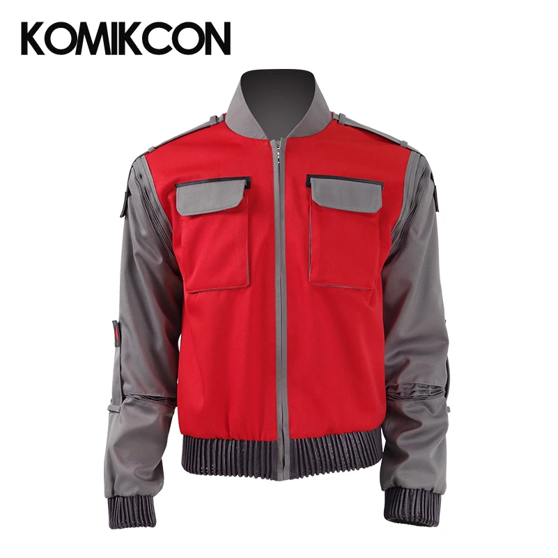 

Back To Future Cosplay Marty Mcfly Jacket Costume Men Jacket Suit Uniform Cloth Outdoor Pocket Jacket Winter Warm Coat Outwear