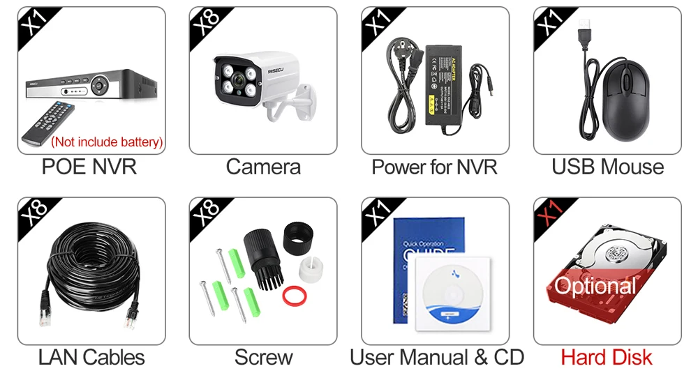 MISECU 8CH 2MP POE NVR 1080 P камера комплект Открытый PoE ip аудио запись Onvif FTP CCTV система