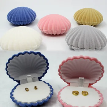 

2019 new 5 colors Jewelry Gift Boxs Sea Shell Shape Jewelry Boxs Earrings Necklace Boxes Color Pink 15120205