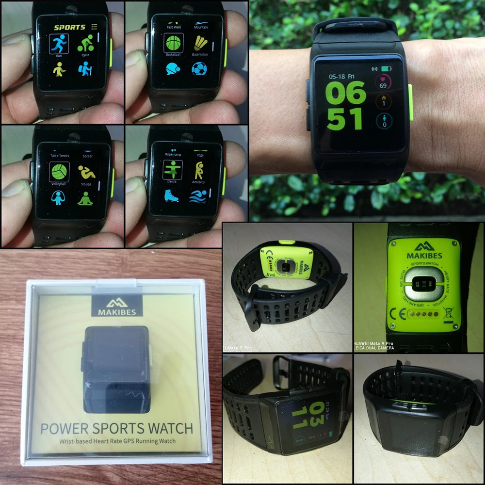 NEW Makibes BR1 GPS Sports Wristwatch Strava Waterproof IPS color screen Dynamic Heart rate tracker Smart Watch For IOS Android