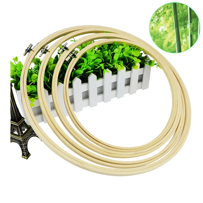 

5 Size/set Embroidery Hoops Frame Set Bamboo Wooden Embroidery Hoop Rings for DIY Cross Stitch Needlecraft Tools 13/17/2124/27cm