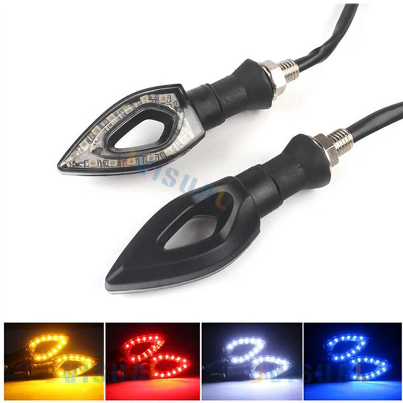 

2pcs 12V Universal Flashing Motorcycle 12 LED Turn Signal Light High quality Indicator Light Blinker Light Bike Lamp 5 Colors
