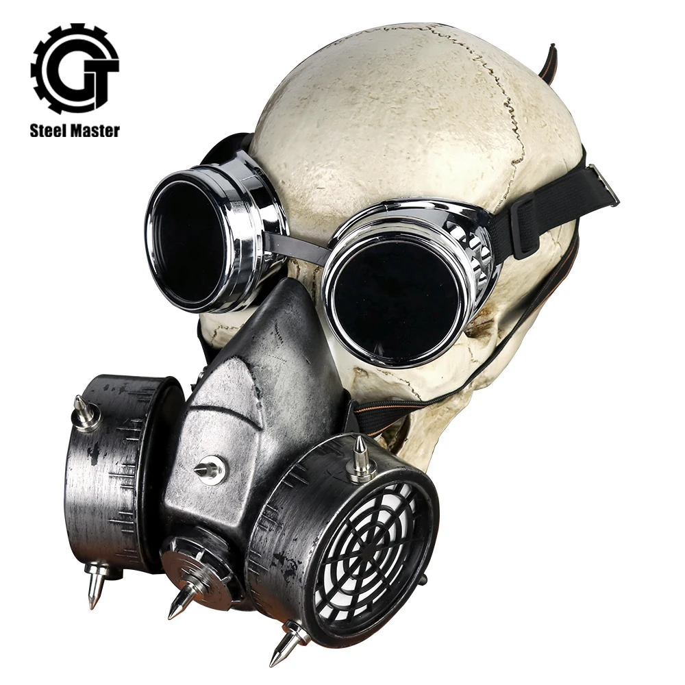 

Punk Retro Glasses Gas Mask Windshield Gothic Cosplay Men's Military Goggles Gas Mask Role-playing Rock Glasses Halloween