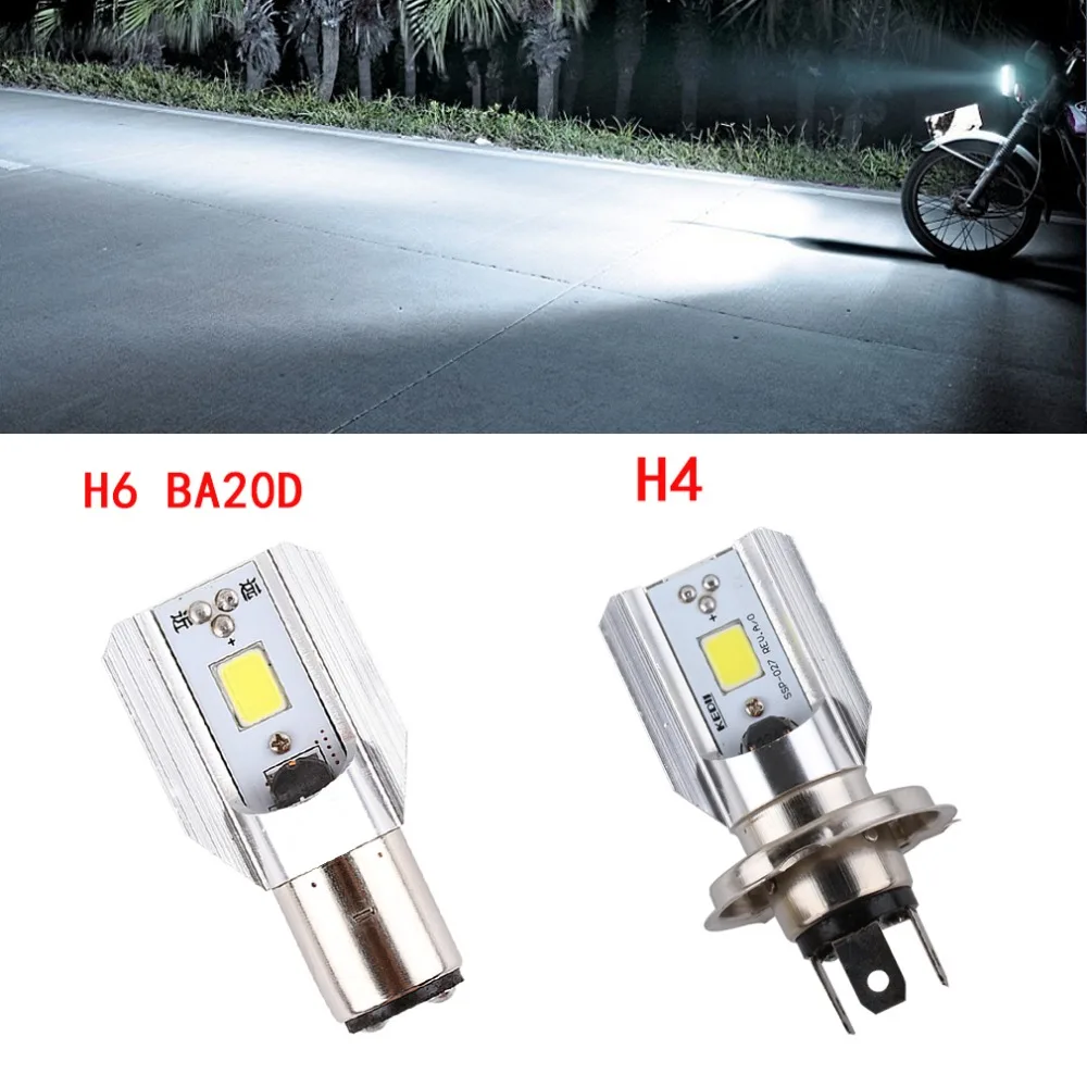 H4 H6 светодиодные фары для мотоцикла COB Led 1000LM BA20D Hi Lo лампа скутер ATV мото аксессуары противотуманные фары