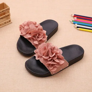 

Summer Flowers Toddler Slippers Soft Bottom Children Slipper Princess Beach Flip Flop Shoes Comfortable Baby Girls Flat Slippers