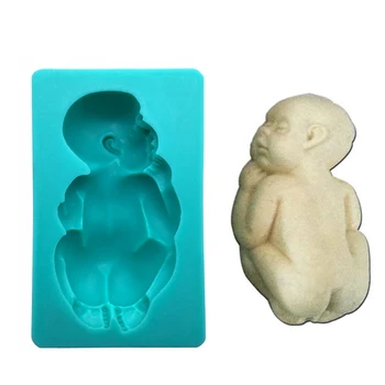 

Wholesale 10 Pcs/lot 3D Silicone Larger Sleeping Child Shape Fondant Cake Chocolate Candy Jello Decorating Mold Tools