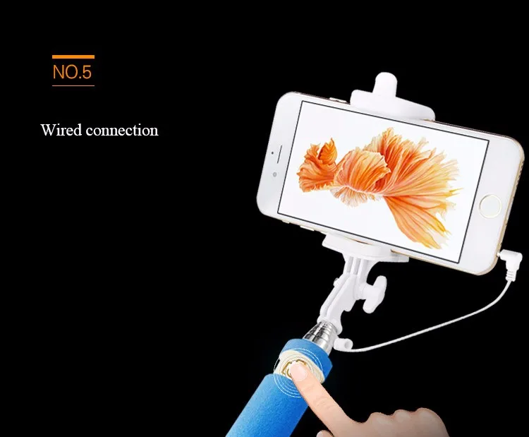 Meiyi S1 Выдвижная Проводная селфи палка монопод держатель кабеля для iPhone 6S 6 5S 5 se для телефона Android 4.2.2 выше