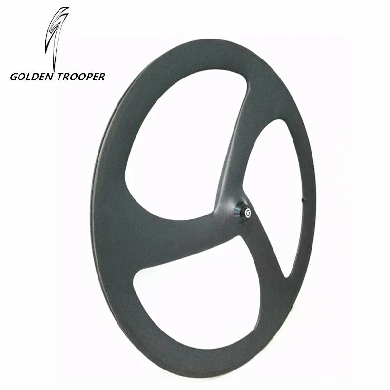 

Tri Spoke Carbon Wheels 700C Road Bike Clincher 3k matt 3 Spokes Wheel Tri-spokes Front Rear Carbon Rims Factory Promotion